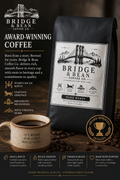 Award-winning dark roast coffee small batch whole bean